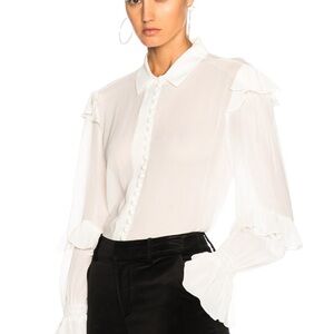 FRAME Denim Victorian Ruffle Blouse